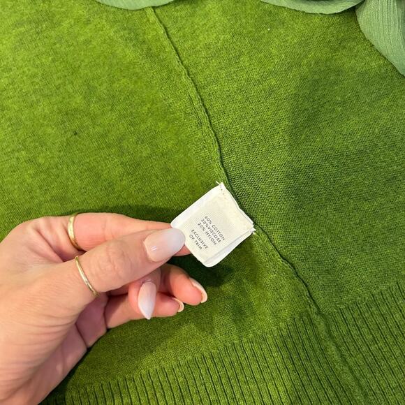 Gilly Hicks Y2K VTG Ruffle Cardigan Womens Size M Green Preppy Logo Cute - Picture 6 of 6